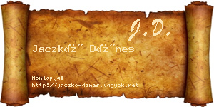 Jaczkó Dénes névjegykártya