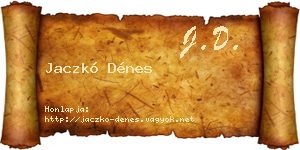 Jaczkó Dénes névjegykártya