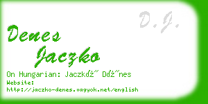 denes jaczko business card